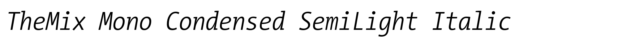 TheMix Mono Condensed SemiLight Italic image