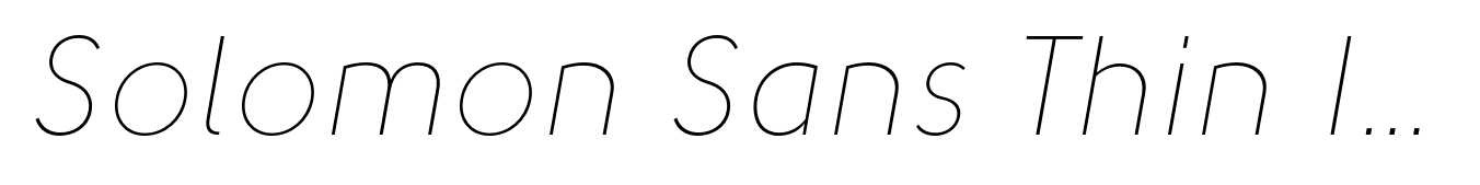 Solomon Sans Thin Italic