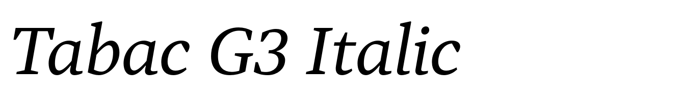 Tabac G3 Italic