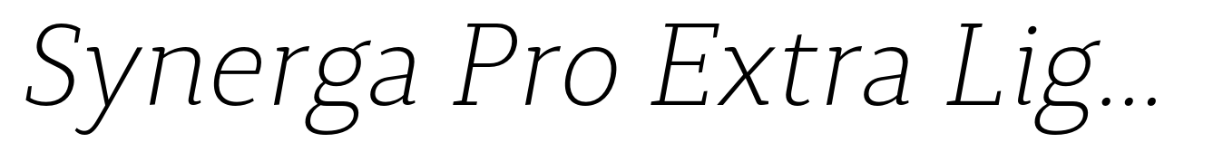 Synerga Pro Extra Light Italic