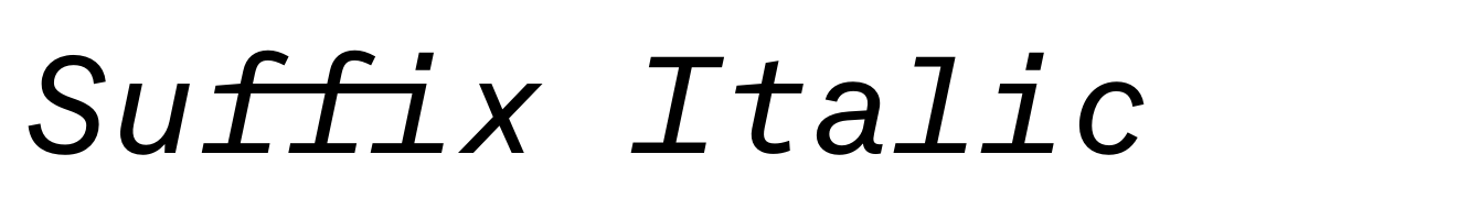 Suffix Italic