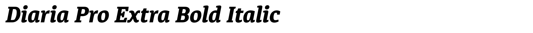 Diaria Pro Extra Bold Italic image