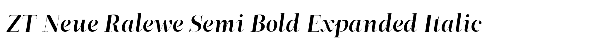 ZT Neue Ralewe Semi Bold Expanded Italic image