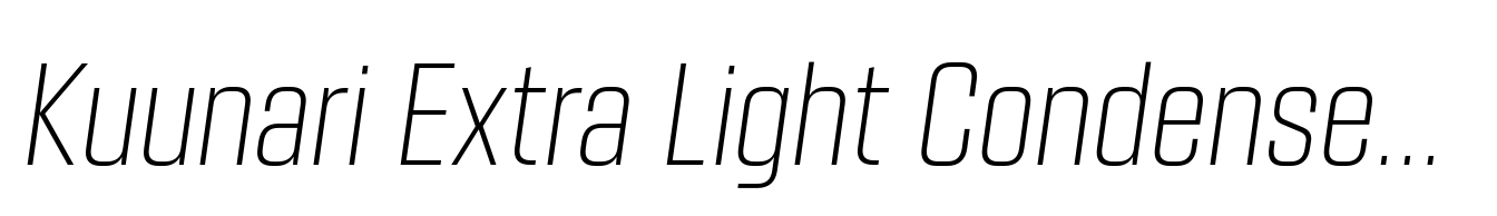 Kuunari Extra Light Condensed Italic