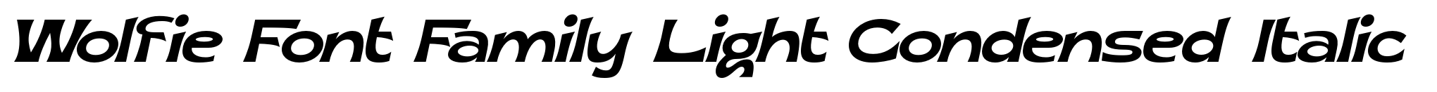 Wolfie Font Family Light Condensed Italic image