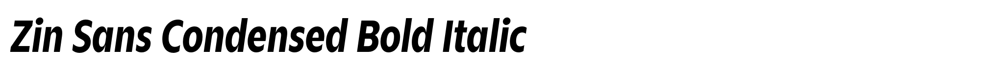 Zin Sans Condensed Bold Italic image