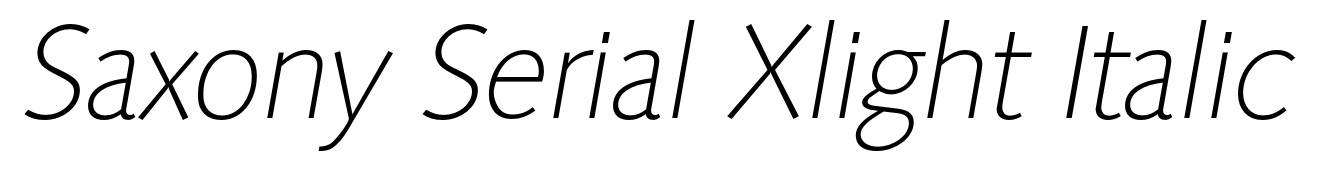 Saxony Serial Xlight Italic