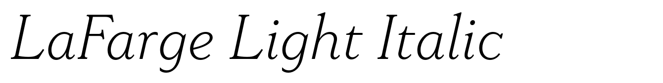 LaFarge Light Italic
