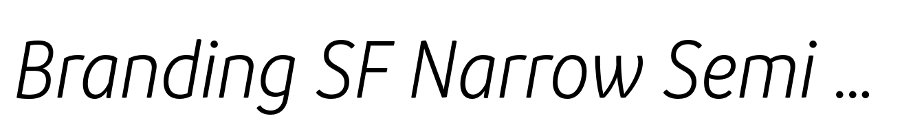 Branding SF Narrow Semi Light Italic