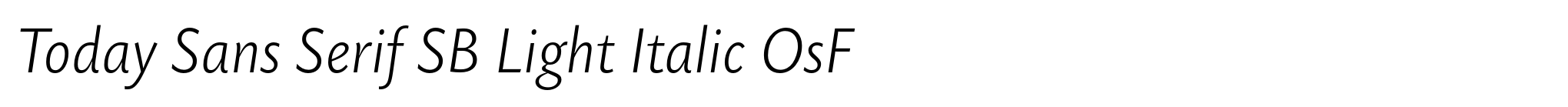 Today Sans Serif SB Light Italic OsF image