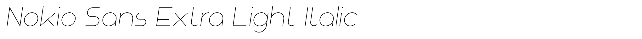 Nokio Sans Extra Light Italic image