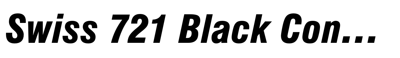 Swiss 721 Black Condensed Italic