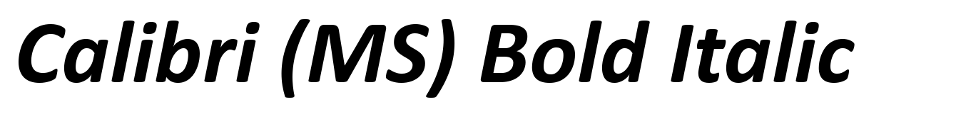 Calibri (MS) Bold Italic