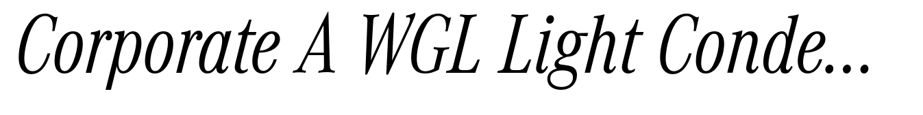 Corporate A WGL Light Condensed Italic