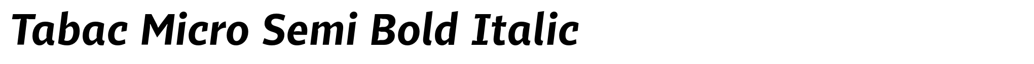 Tabac Micro Semi Bold Italic image