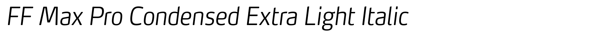 FF Max Pro Condensed Extra Light Italic image