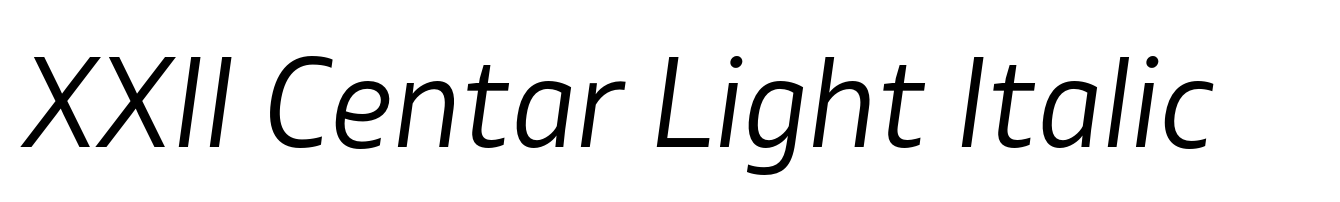 XXII Centar Light Italic