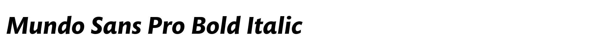 Mundo Sans Pro Bold Italic image