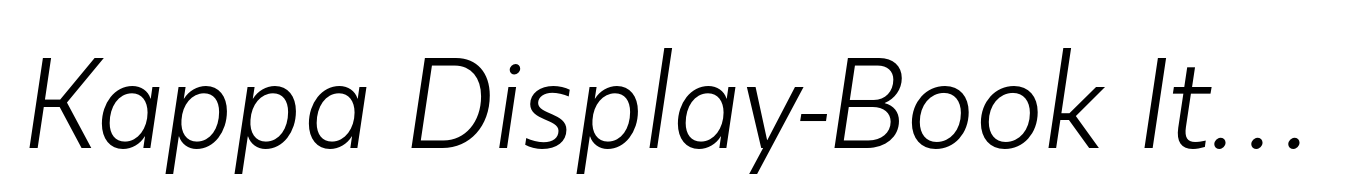Kappa Display-Book Italic
