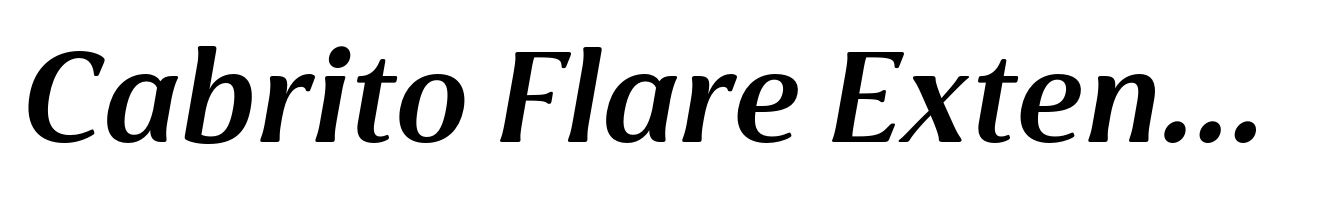 Cabrito Flare Extended Ex Bold Italic