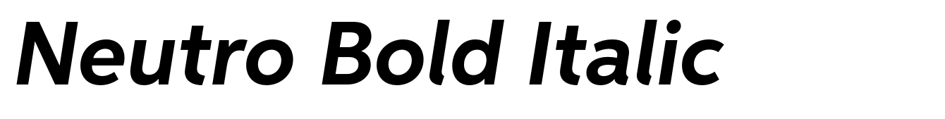 Neutro Bold Italic