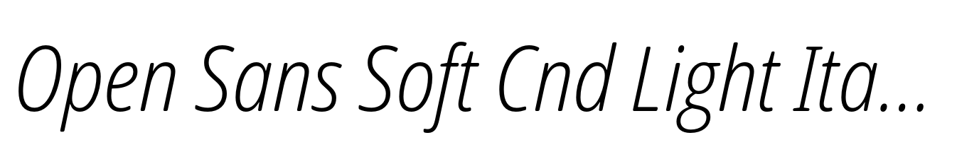 Open Sans Soft Cnd Light Italic