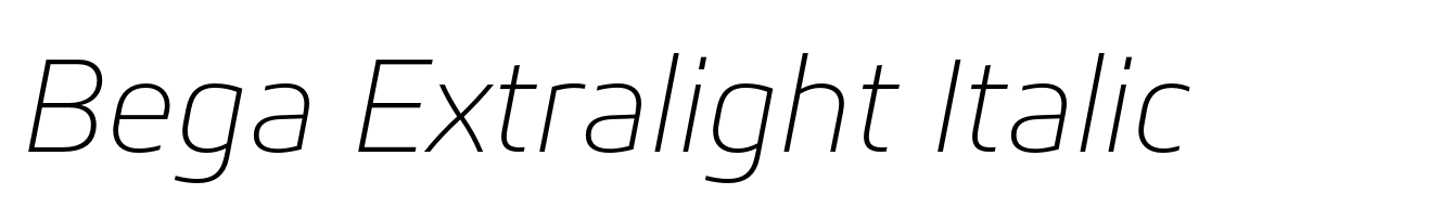 Bega Extralight Italic
