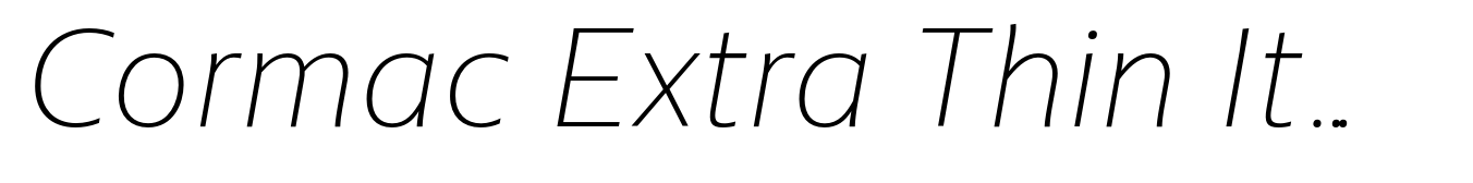 Cormac Extra Thin Italic