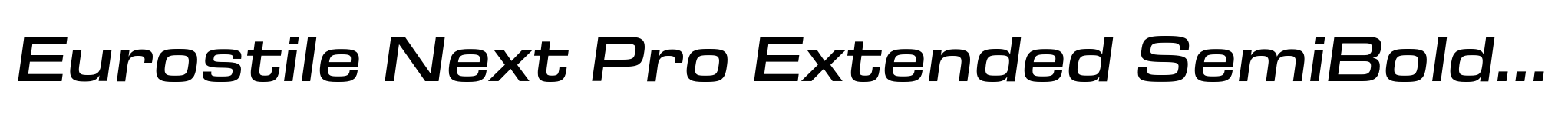 Eurostile Next Pro Extended SemiBold Italic image