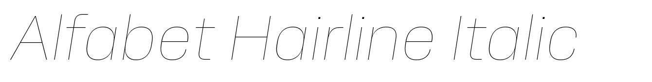 Alfabet Hairline Italic