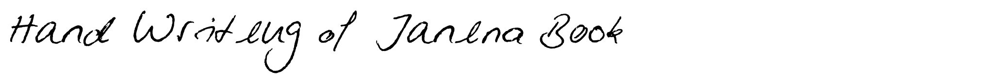 Hand Writing of Janina Book image