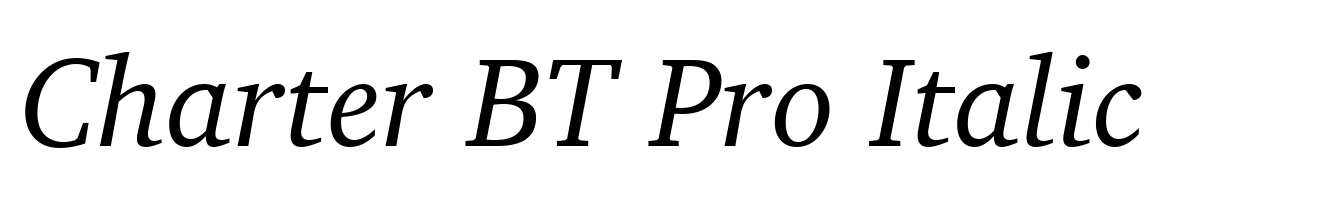 Charter BT Pro Italic