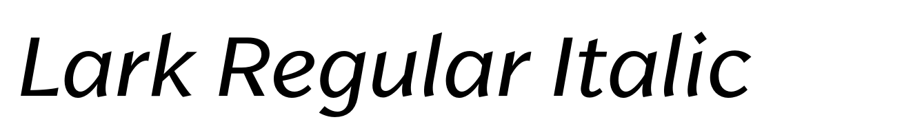 Lark Regular Italic