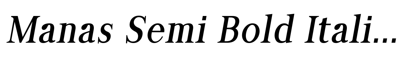 Manas Semi Bold Italic Condensed