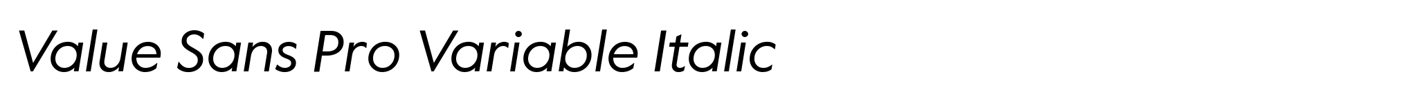 Value Sans Pro Variable Italic image