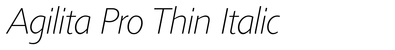 Agilita Pro Thin Italic