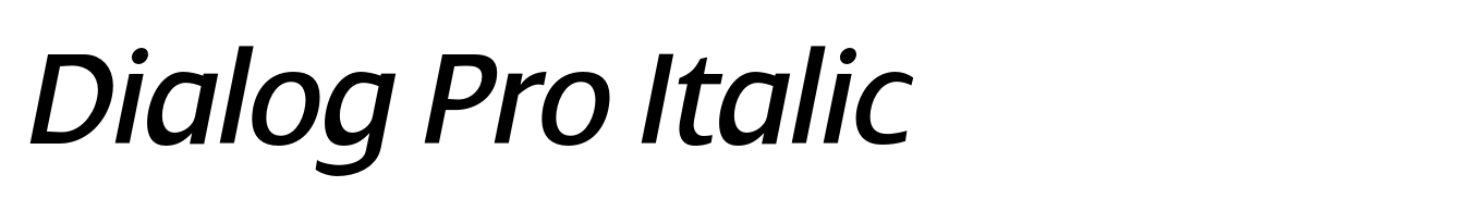 Dialog Pro Italic
