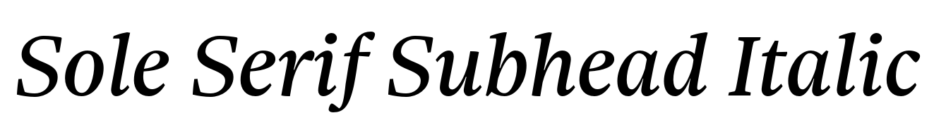 Sole Serif Subhead Italic