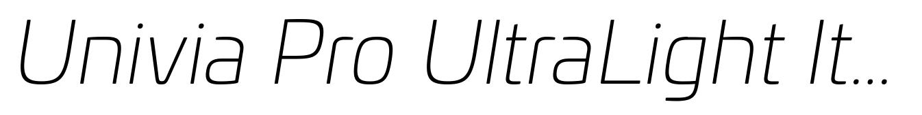 Univia Pro UltraLight Italic