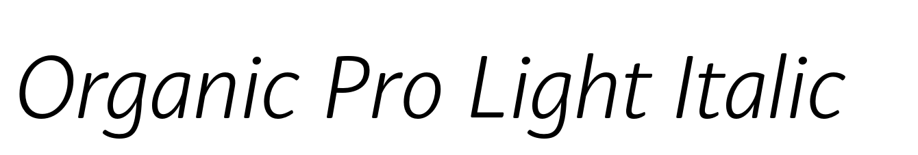 Organic Pro Light Italic