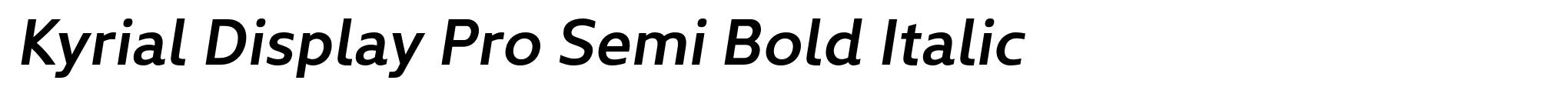 Kyrial Display Pro Semi Bold Italic image