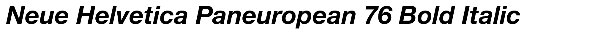 Neue Helvetica Paneuropean 76 Bold Italic image