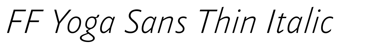 FF Yoga Sans Thin Italic