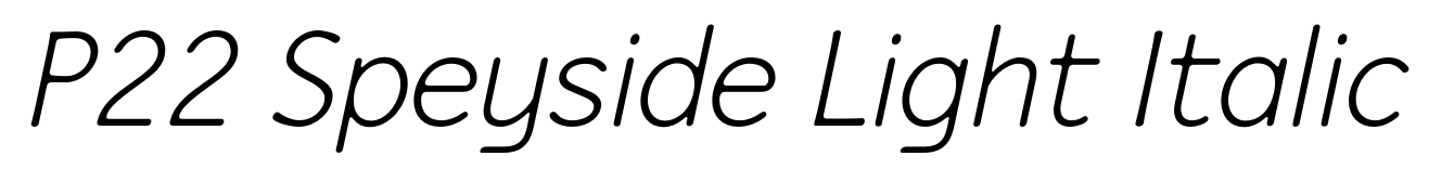 P22 Speyside Light Italic