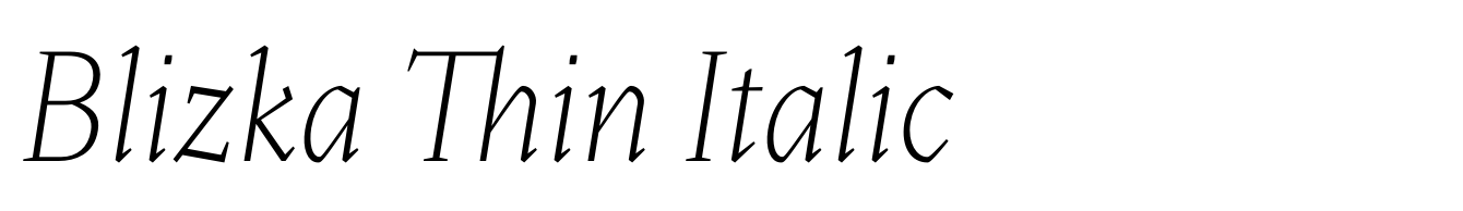 Blizka Thin Italic