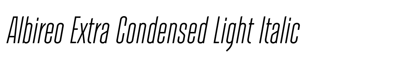Albireo Extra Condensed Light Italic
