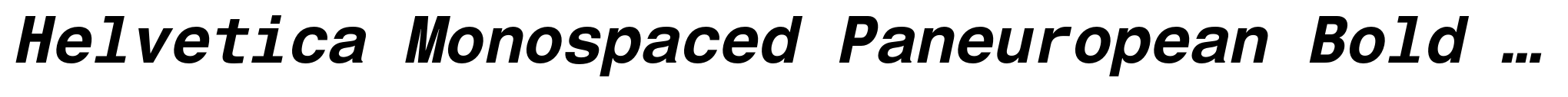 Helvetica Monospaced Paneuropean Bold Italic image