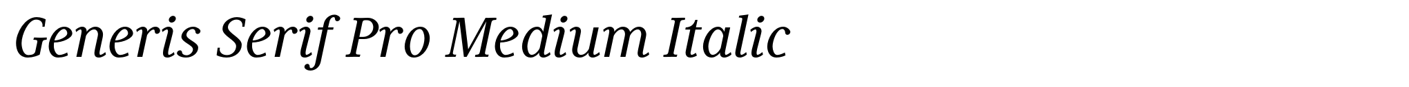 Generis Serif Pro Medium Italic image