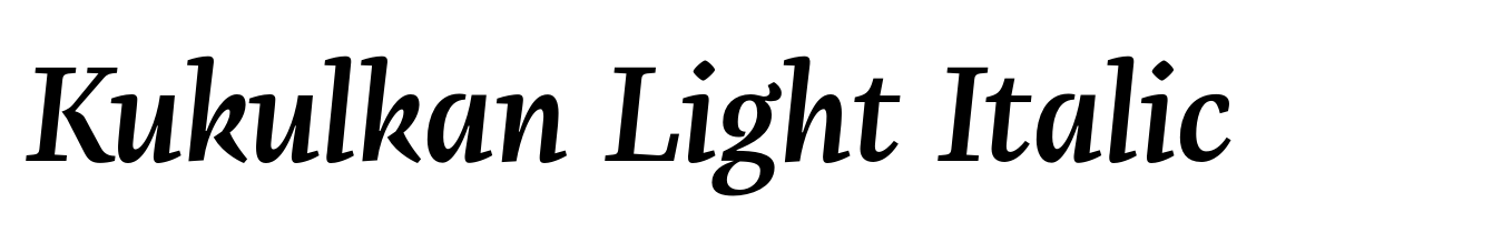 Kukulkan Light Italic