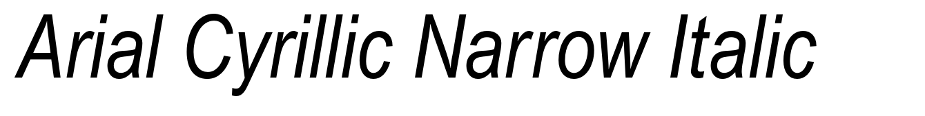 Arial Cyrillic Narrow Italic